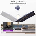 thumbnail image 4 of PURPLE LEAF 11FT Patio Umbrella Square Cantilever Umbrella Teak Finished Aluminum Frame Large Windproof Offset Outdoor Sun Umbrellas for Beach Pool Deck, Navy Blue, 4 of 9
