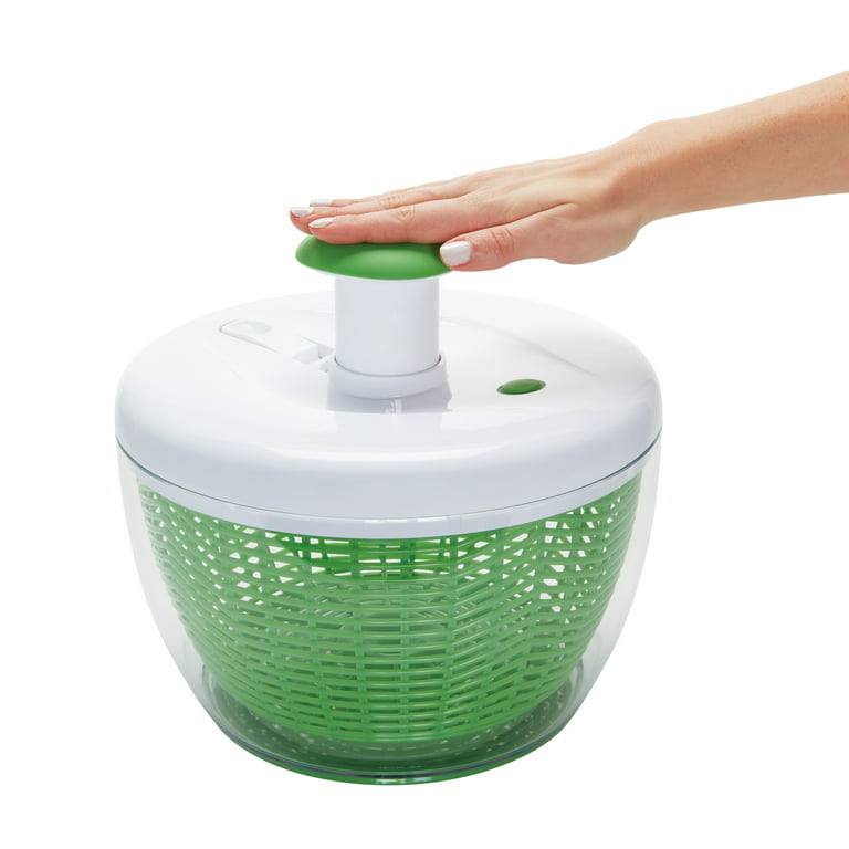 Farberware Professional Plastic 2.4 lb Salad Spinner Green with White Lid 