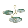 thumbnail image 3 of Bandeja para Servir BLESIY de 3 Niveles Verde y Dorado para Fiestas, 3 of 8