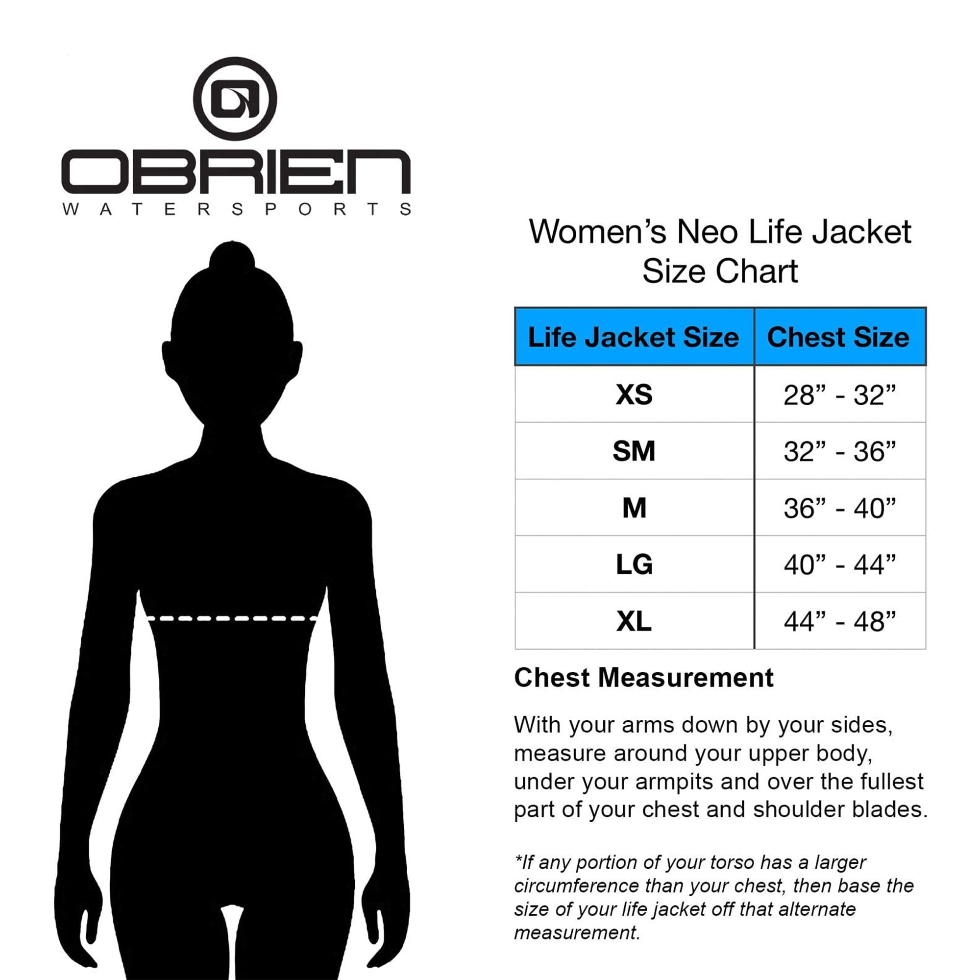 Open Box O'Brien Watersports Ladies Flex V-Back Safety Life Jacket,