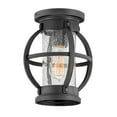 thumbnail image 1 of Hinkley Chatham 1-Light LED Outdoor Ceiling Mount, Black, Seedy Glass, 1 of 2