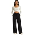 thumbnail image 6 of YODETEY Women's Drawstring High Waisted Sweatpants with Pockets,Womens Split Hem Wide Leg Sweatpants,Women’s Black,Size S-2XL, 6 of 9