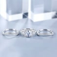 thumbnail image 5 of Bow Jewelry 1.87 Ct Moissanite Asscher Cut Engagement Rings - 14K White Gold Plated Wedding Anniversary Trio Set - Stunning Bridal Set Rings for Women - Choice for Celebrating Love, 5 of 10