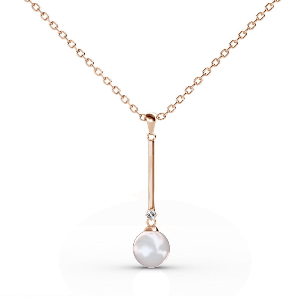 Cate & Chloe Tatum 18k Rose Gold Plated Jewelry Set with Pearl and Swarovski Crystals for Women