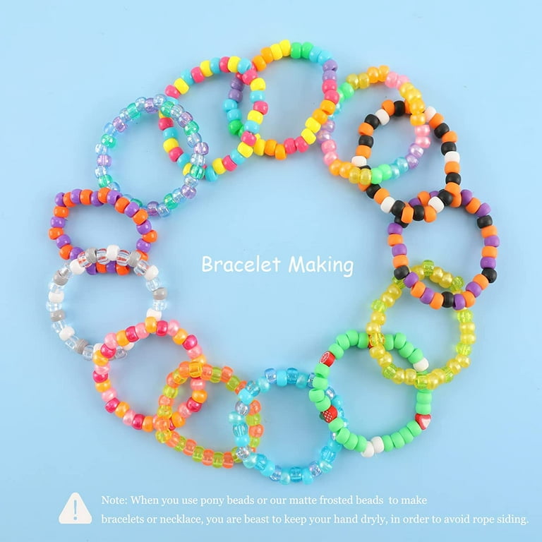 28 Color 9 mm Pony Beads for Bracelet Making Kit, Matte Frosted