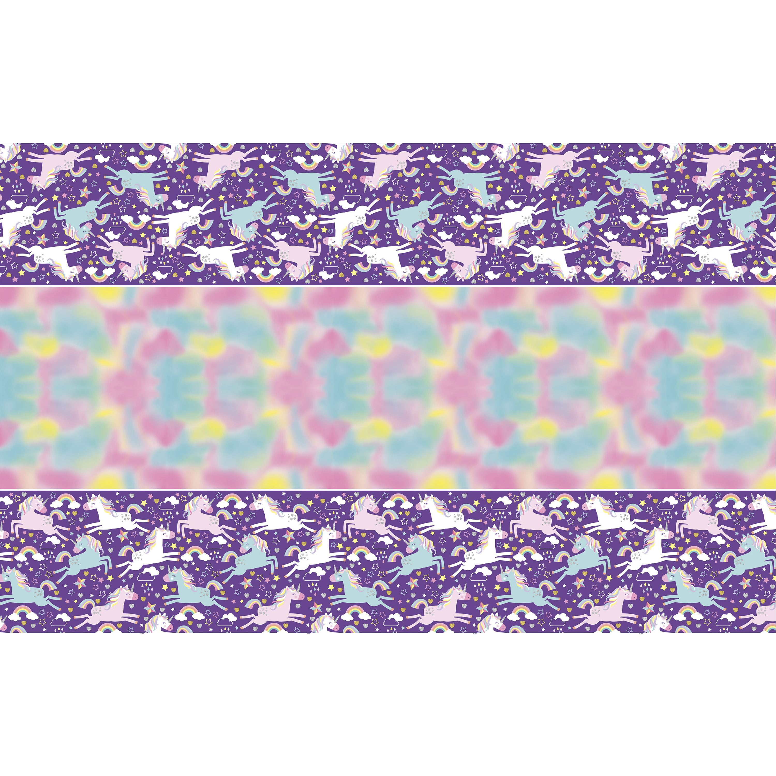 Plastic Rainbow Unicorn Party Tablecloth, 84 x 54in