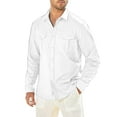 thumbnail image 5 of Men's Clearance Button Down Shirt Casual Regular-Fit Dress Shirts Lapel Wrinkled Casual Shirt Cotton Linen Fashion Breathable Shirt Long Sleeve Dress Shirts, 5 of 7