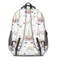 thumbnail image 3 of Unicorn and Butterfly White Pattern Backpack for School, Cute School Bag with Adjustable Shoulder Straps and Padded Back, 16.9"x12.6"x5.9", 3 of 5
