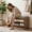 Caramel oak, variant on 31" Rattan Shoe Bench with Drawer & Padded Linen Seat, Entryway Storage Organizer for Hallway Bedroom Mudroom