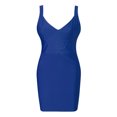 thumbnail image 2 of ZHOGXU Women's Dress Sleeveless V Neck Solid Color Fashion Comfortable Slim Fit Mini Dresses For Casual Daily Wear,Blue,M, 2 of 5