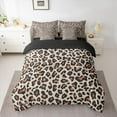 thumbnail image 2 of Manfei Animal Leopard Print 7-Piece Bedding Comforter Set for Female Men,Black Brown King Bedding Sets,Cheetah Print Ultra Soft Bed Sheets,Breathable Home Decor,Reversible, 2 of 8