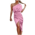 thumbnail image 1 of Vestido sexy con hombros descubiertos para mujer - Poliéster y spandex, diseño con volantes, informal de verano, 1 of 5