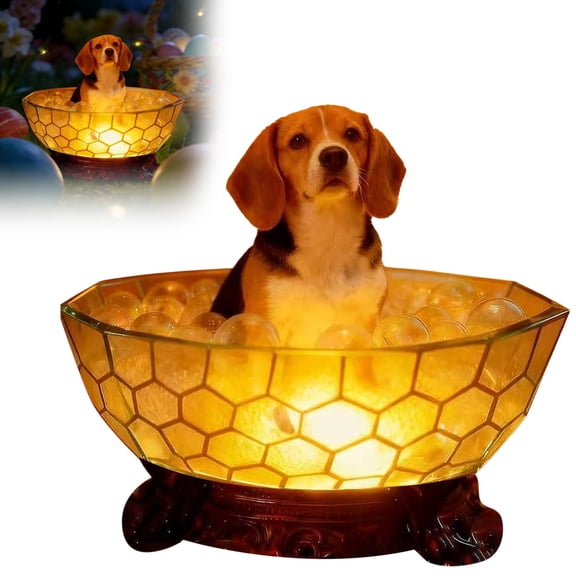 TAROFISH Cute Dog Ornament Easter Decorations, Pet Bath Tub Night Light, Pup Light, Dog Lamp, Home Decor Puppy Lamp, Puppy Ambient LED Glow, Night Light for Bedroom Desk, Ideal Gifts for Dog Lovers,A