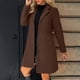 thumbnail image 1 of AUNVITO Women's Casual Warm Stand Collar Button Front Belted Pocket Long Sleeve Jacket Coat, 1 of 9