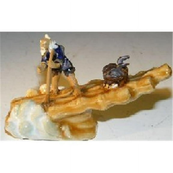 Bonsai Boy e3019 Miniature Figurine - Man On Raft Riding Wave