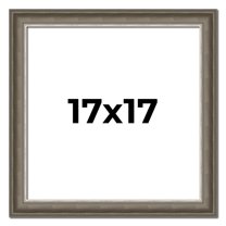 17x17 Frame Brown Solid Wood Picture Frame | 1.75 Inch Moulding Width | Austin Frame Complete with