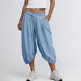 thumbnail image 7 of cfhntfmh Womens Wide Leg Capris Yoga Pants Croppedped Workout Baggy Pants Oversized Athletic Gym Pant with Pockets Vacation Outfits, 7 of 7
