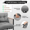 thumbnail image 4 of 4 Pieces Outdoor Wicker Conversation Set, All-Weather Rattan Patio Furniture Sets with Arm Chairs, Tempered Glass Tabletop and Cushions, Sectional Sofa Set for Backyard, Garden, Poolside, 4 of 8