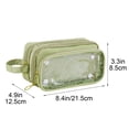 thumbnail image 3 of Minimalist Transparent Pencil Case, Large Capacity Portable Fabric Pen Pouch Stationery Storage Organizer for Students Office Travel, 1 Pack, 3 of 7