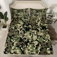 thumbnail image 2 of Erosebridal Geometry Camo Bed Sheets Set Queen Size, Vintage Camouflage Bed Sheets Queen, Teenager 4-Piece, 2 of 7