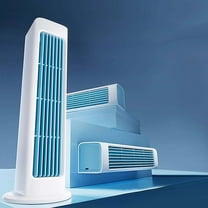 Yooshoverk USB Rechargeable Tower Fan Desktop Bladeless Cooler 3 Speeds Oscillation Quiet Operation for Office Home Bedroom Space Saving Vertical Design Long Lasting Battery