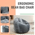 thumbnail image 5 of MOONMISS Chenille Durable Comfort Lounger High Back Bean Bag loveseat Lazy Sofa-Gray, 5 of 8