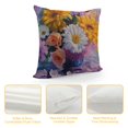 thumbnail image 4 of JRXY  Watercolor Flower Pillow Sham, Bouquet of Rose Daisy and Gerbera Flowers Impressionist Style, Decorative Standard Size Printed Pillowcase,Orange Purple White, 4 of 5