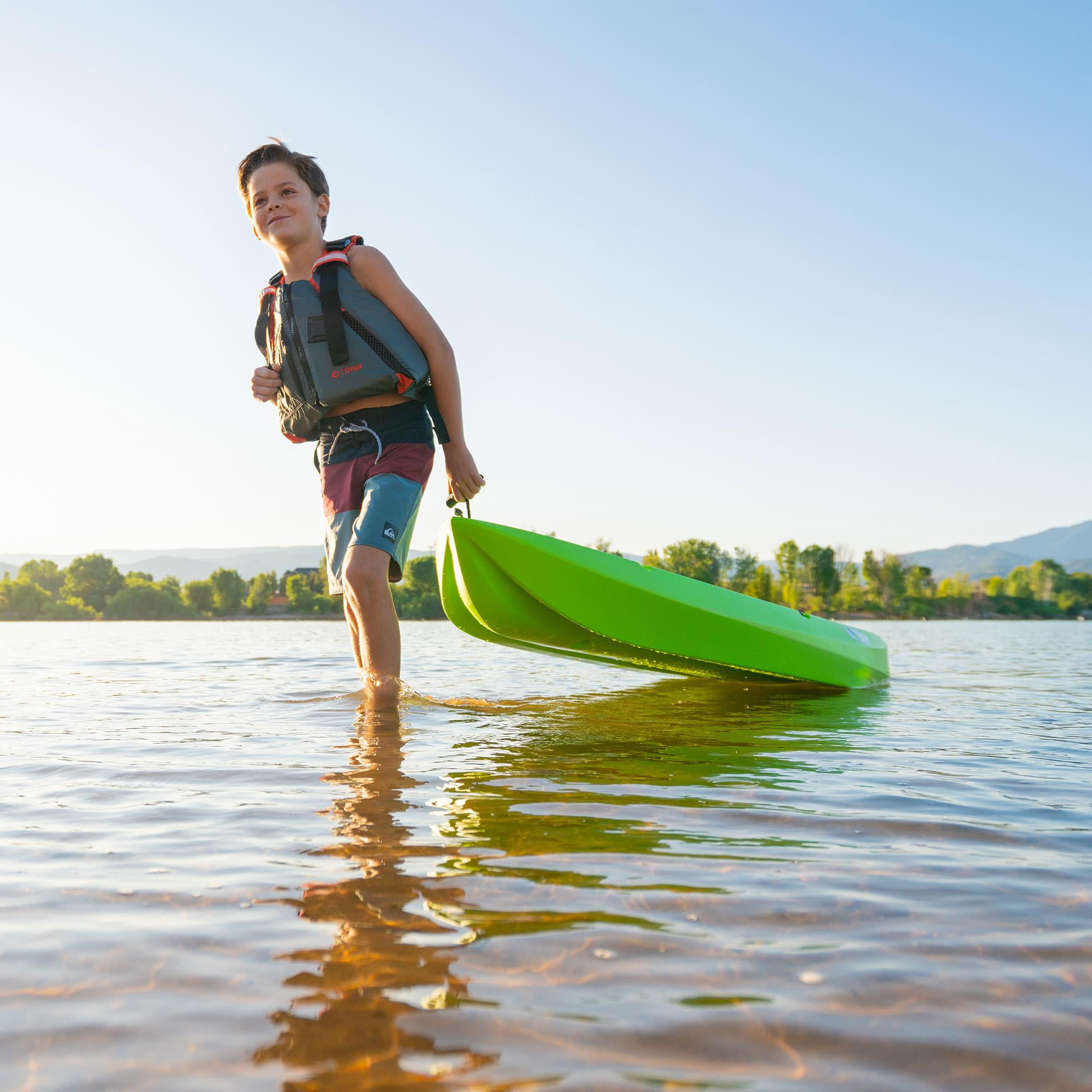 (2 pack) Lifetime Wave Youth 6 ft Sit-On-Top Kayak with Paddle, Green (90153)