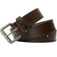 thumbnail image 4 of Outback Brown Leather Belt by Nickel Zero® - Nickel Free Belt Buckle with 1.5 Inch Full Grain Leather Strap. Stitched Edge Brown Leather Strap with Hypoallergenic Roller Buckle Allows for Good Cinch., 4 of 7