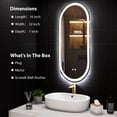 thumbnail image 6 of Magnifique Led Mirror for Bathroom Vanity Mirror with Lights Adjustable 3 Colors, Anti-Fog Wall Mounted Backlit Mirror，16" x 32", 6 of 6
