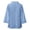 Blue, variant on Women's Casual Cotton Linen Long Sleeve Blouse, Ruffle Hem Loose Fit Shirt, Fashion Elegant Top for Summer Daily Wear, Breathable and Soft Black L