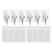 FrogTape reMOVEables Medium Clear Wire Hooks, 6 Hooks and 8 Adhesive Strips