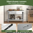 thumbnail image 3 of Uforic 60" x 24" Stainless Steel Table with 2 Drawers, Adjustable Storage Shelf, Paper Towel Holder, NSF Work Table for Restaurant, Garage, Patio, 3 of 9