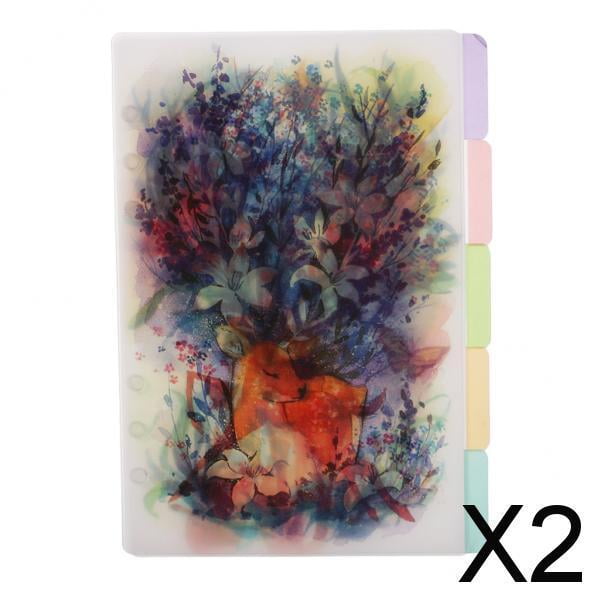 2x5 Piezas De Papel Con Pestañas De Plástico Planificador Cuaderno Divisor Página De índice Púrpura 2 piezas