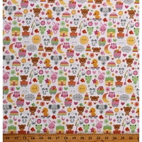 Cotton Bundle of Joy Kids Children Animals Clouds Symbols Babies Sun Moon Girls White Cotton Fabric Print by the Yard (C15290-WHITE) Riley Blake