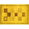 thumbnail image 1 of Ahgly Company Indoor Rectangle Abstract Yellow Contemporary Area Rugs, 5' x 7', 1 of 4