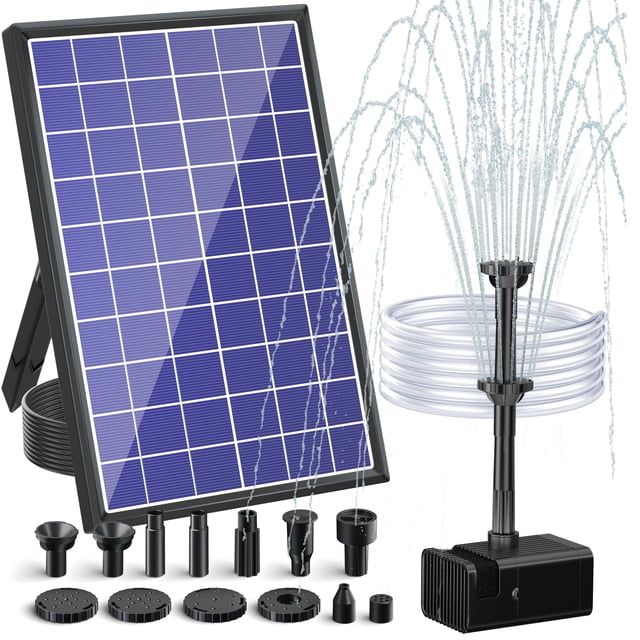 Bomba de agua solar POPOSOAP P108D 8W con batería de 3600 mAh