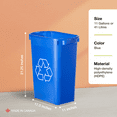thumbnail image 2 of Nova Products 11 Gallons (41L) Tall Recycling Bin - Durable Plastic Waste Basket for Indoor/Outdoor Use, Space-Saving Design, Ideal for Recycling, Office, Kitchen, Garage - (Made in Canada), 2 of 5
