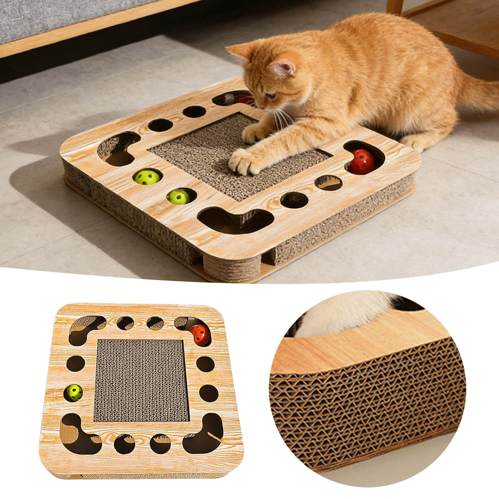 Interactive Cat Enrichment Pad with Puzzle Design for Indoor Feline Stimulation and Stress Toy for Cats and Small