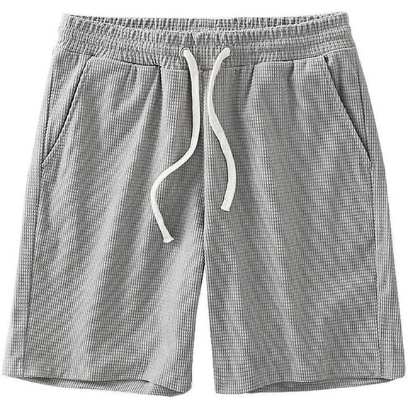 Mens Shorts Casual Drawstring Elastic Waist Summer Beach Shorts