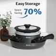 thumbnail image 6 of Induction Cookware Set 10 Pieces Nonstick Pots and Pans with Removable Handles for All Hobs Stackable Design Dishwasher Oven Safe PFAS, 6 of 7