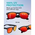 thumbnail image 4 of zeroUV - Classic Colored Mirror Lens Square Horn Rimmed Sunglasses for Men Women (Polarized | Rubberized/Red), 4 of 4