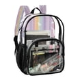 thumbnail image 2 of PVC Transparent Backpacks Clear Backpack for Travel and Outings Unicorns and Rainbow Stripes, 2 of 7