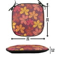 thumbnail image 2 of Autumn Chair Seating Cushion, Warm Tones Repeating Leaves Design Colorful Blooming Fall Flora, Soft Seat Pads for Office with Anti-slip Backing, 16"x16", Purple Dark Coral and Yellow, by Ambesonne, 2 of 4