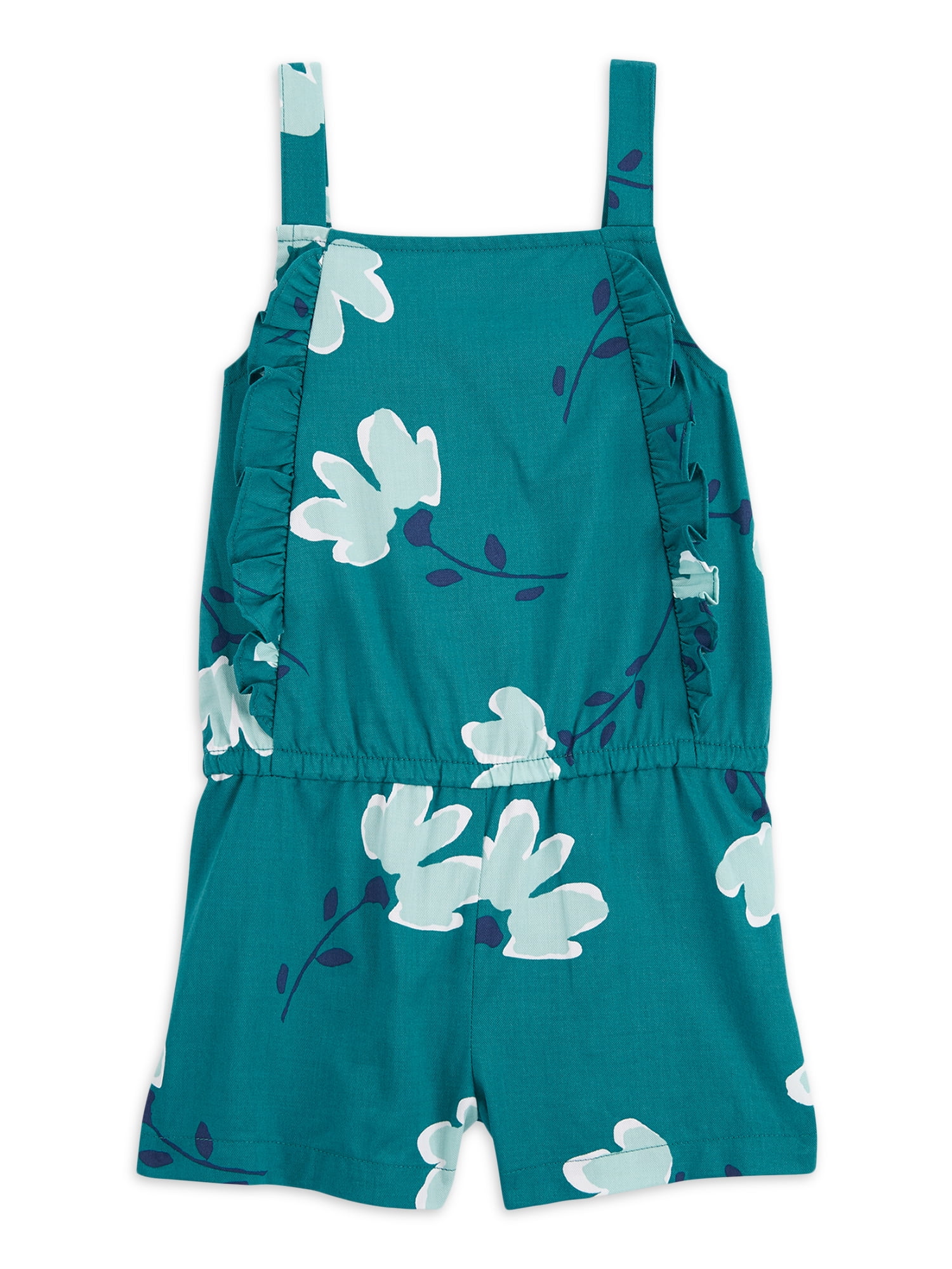 Carter's Child of Mine Baby and Toddler Girl Teal Floral Romper, 12  Months-5T
