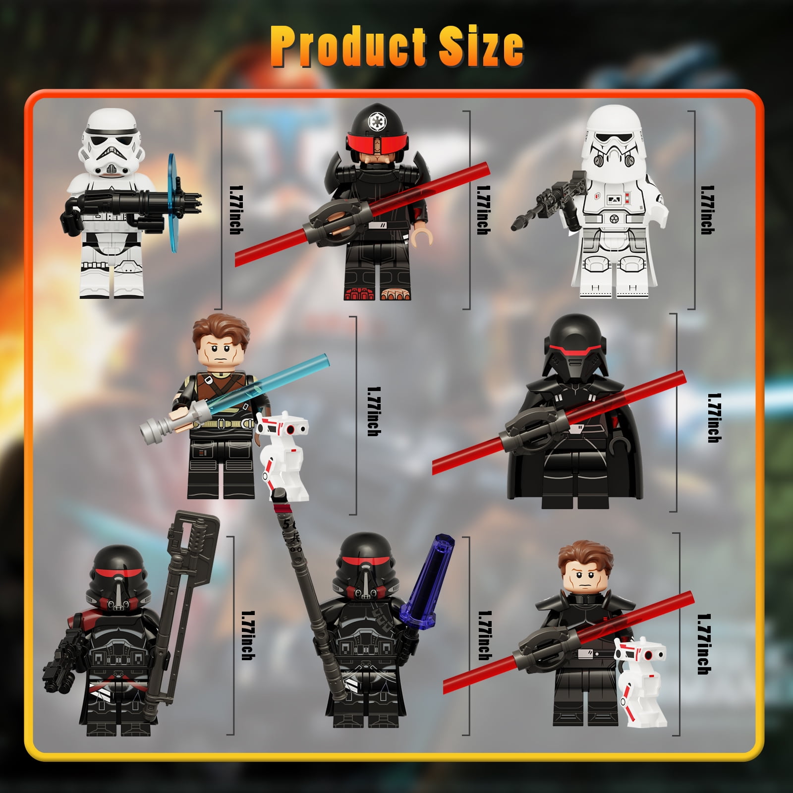 16 Pcs Star Wars Building Blocks Action Figures Battle Droids with Weapons  Set, 2Inch Space Wars Minifigures Building Blocks Toy for Kids Teens  Birthday Cake Toppers 