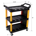 thumbnail image 3 of 3 Tier Rolling Auto Detail Cart With Wheels,Car Wash Organizer Cart with Panel and Hook,Heavy Duty Utility Cart for Detailers Garage,Workshop,Repair Shop,Storage Tool,300 LBS Capacity,Yellow+Black, 3 of 7