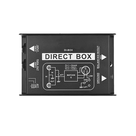 Audio Converter Single Channel DI-Box Passive DIRECT BOX DI-Box Direct Injection Audio Box Audio Isolator