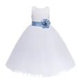 thumbnail image 2 of Ekidsbridal Girl Communion Flower Girl Dress - Floral Lace White Heart Cutout with Tiebow 172T-A (Size: 2-14), 2 of 3