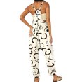 thumbnail image 2 of Fashnice Combinaisons pour Femmes Imprimé Floral Combinaison à Carreaux Pantalon Long Boho Été Abricot 2TG, 2 of 3
